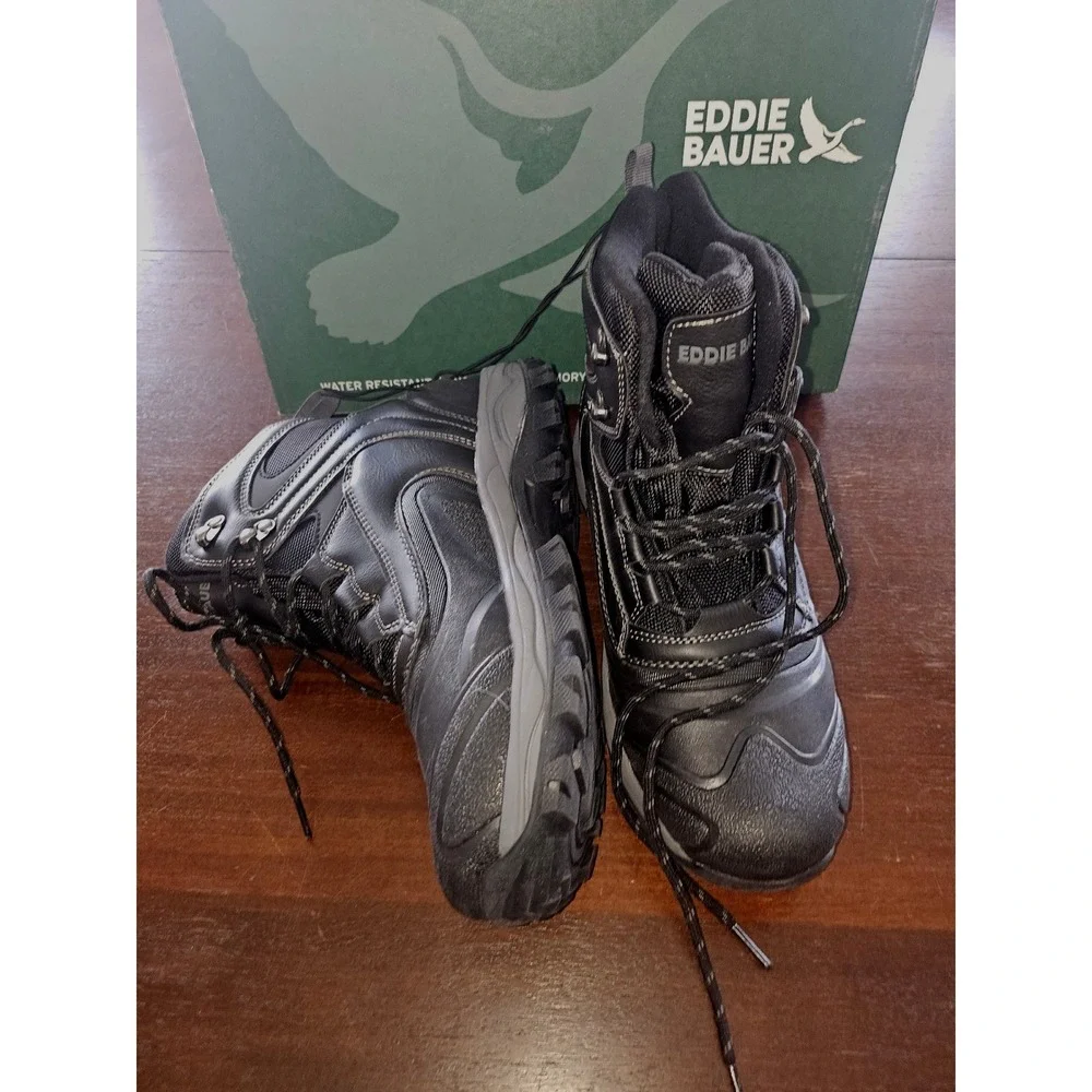 Eddie Bauer Riley Winter Boot Mens Size 8 Black New Water Resistant Insulated